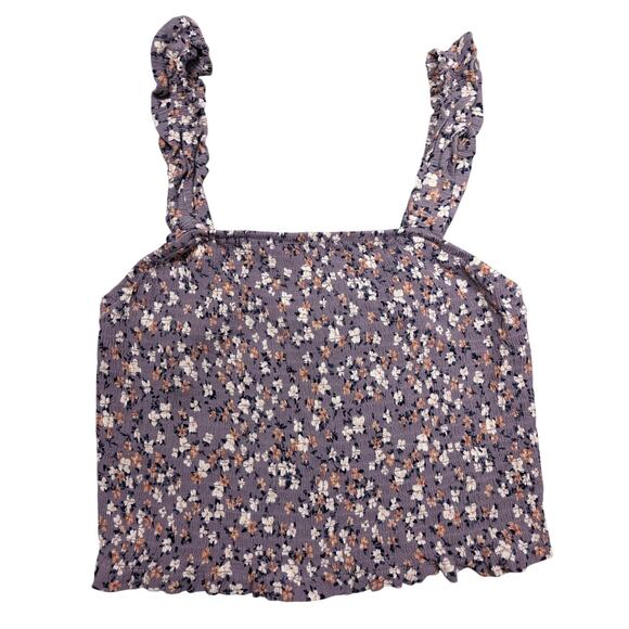 Pink Rose Tank Women's Small Purple Floral Halter Summer Boho EUC - Picture 1 of 9